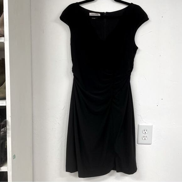 Kay Unger Black Cap Sleeve Womens Mini Sheath Dress 12 Dark Academia Preppy - Picture 1 of 9